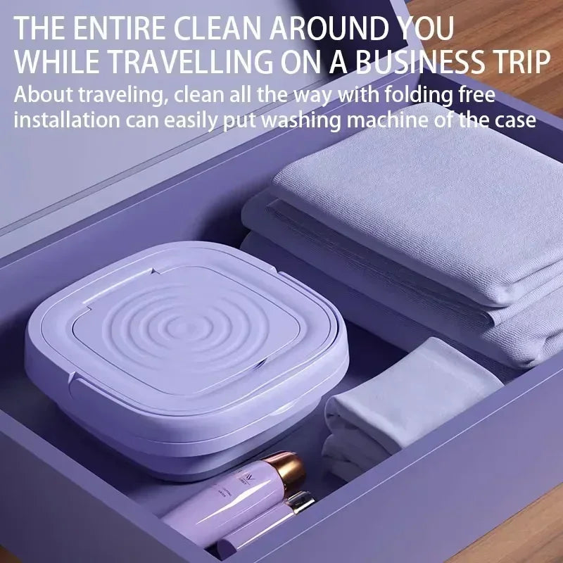 Portable Foldable Washing Machine 8L Mini Spin Dryer – Compact Laundry Solution for Home, Travel, & Dorms